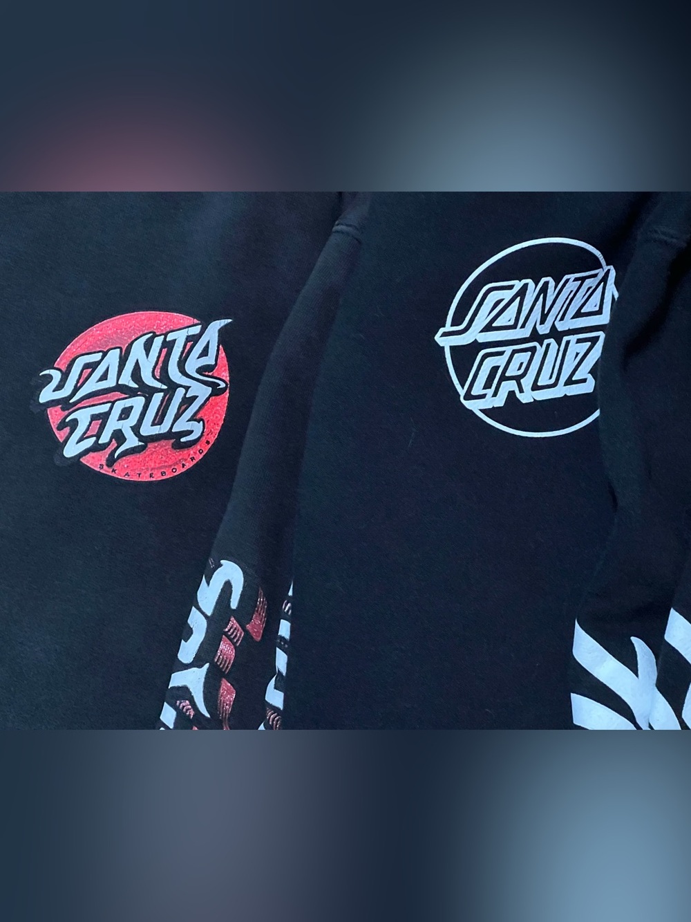 Lot Of 2 Santa Cruz Hoodie Men's Skateboard Logo Pullover Sweatshirt Size Small
